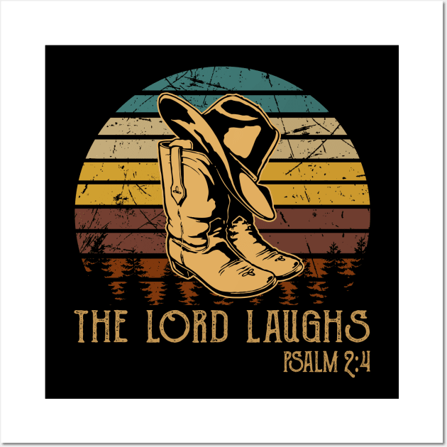 The Lord Laughs Cowboy Boots Wall Art by Beard Art eye